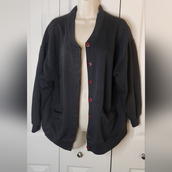 Hunts Point sweater cardigan gray button up size small pockets - Picture 1 of 4